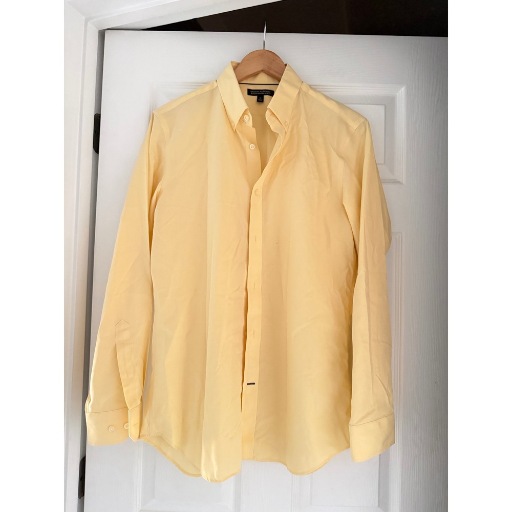 Banana Republic 90s Butter Mom Yellow Button Down Shirt Cottagecore Preppy